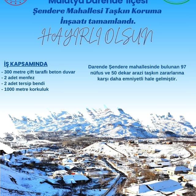 Şendere Mahallesi'nde Taşkın Koruma İnşaatı Tamamlandı