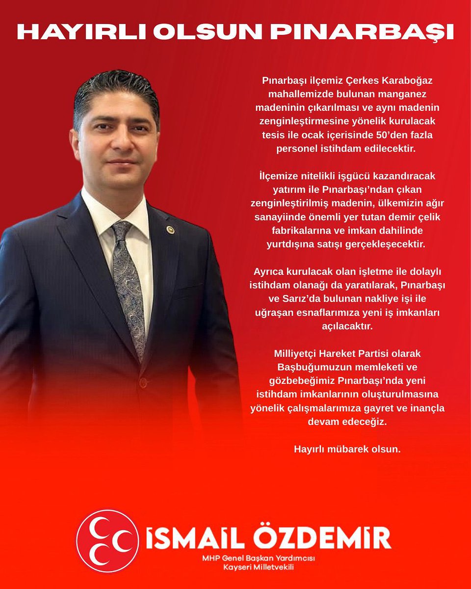 Kayseri'de Manganez Madeni İşletmesiyle 50'den Fazla Kişiye İş İmkanı