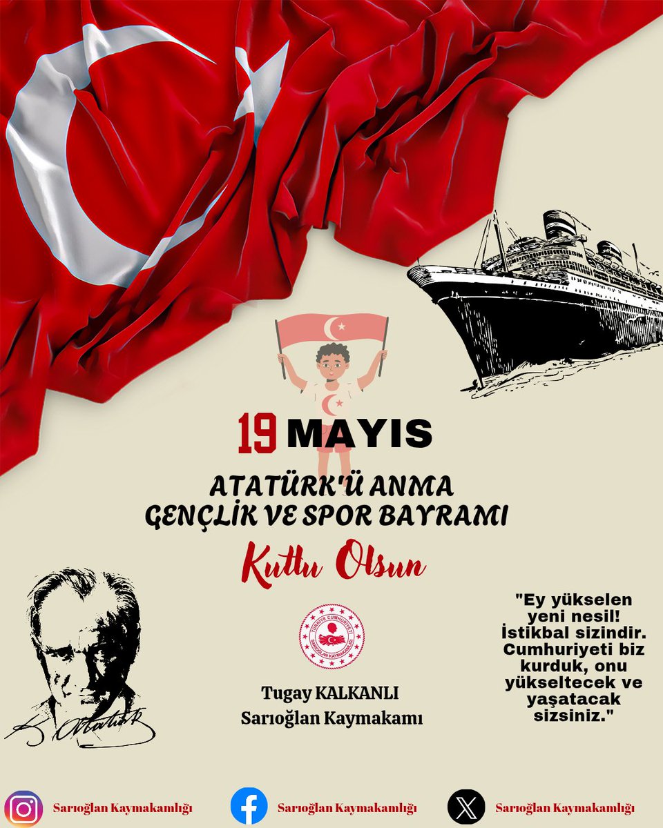 Sarıoğlan'da 19 Mayıs Atatürk'ü Anma Gençlik ve Spor Bayramı Coşkuyla Kutlandı