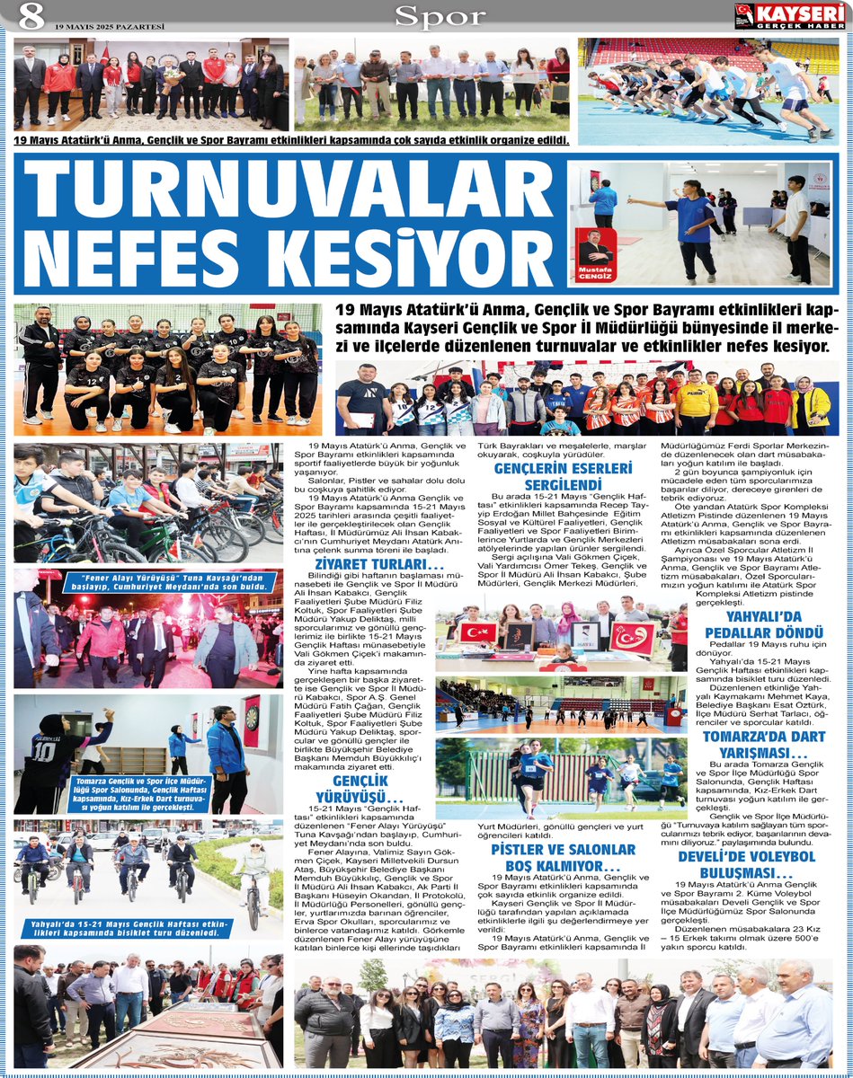 Kayseri'de Gençlik Haftası Etkinlikleri Basında Yer Buldu