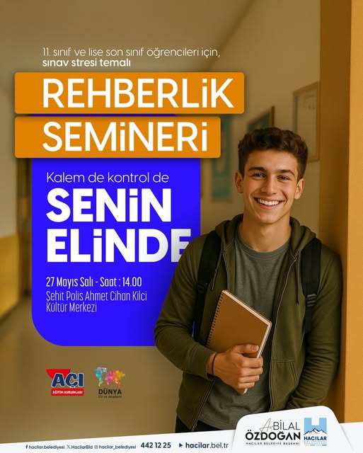 Hacılar Belediyesi'nden Üniversite Sınavı Stresiyle Başa Çıkma Semineri