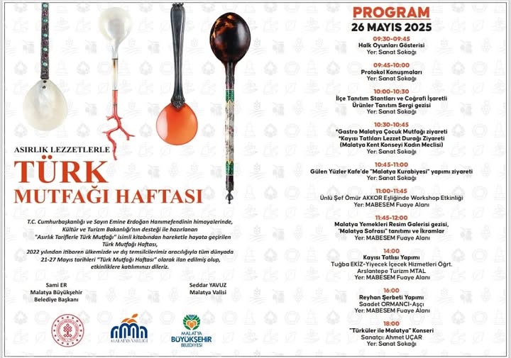 Malatya Büyükşehir Belediyesi Türk Mutfağı Haftası Etkinlikleri Başlıyor